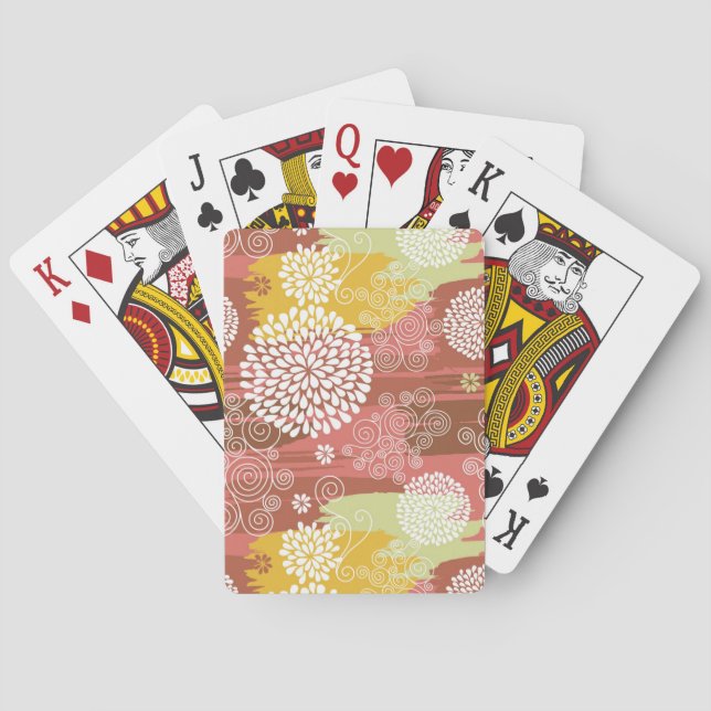 Floral pattern 2 playing cards (Back)