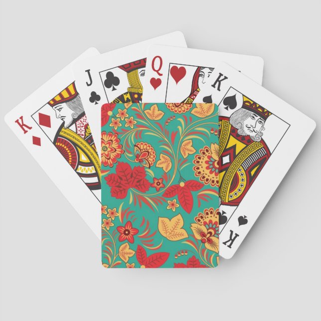 Floral pattern 2 playing cards (Back)