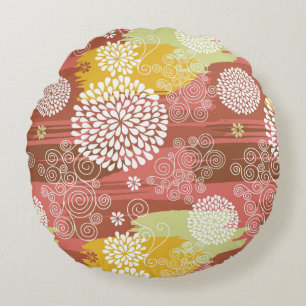 Floral pattern 2 round cushion