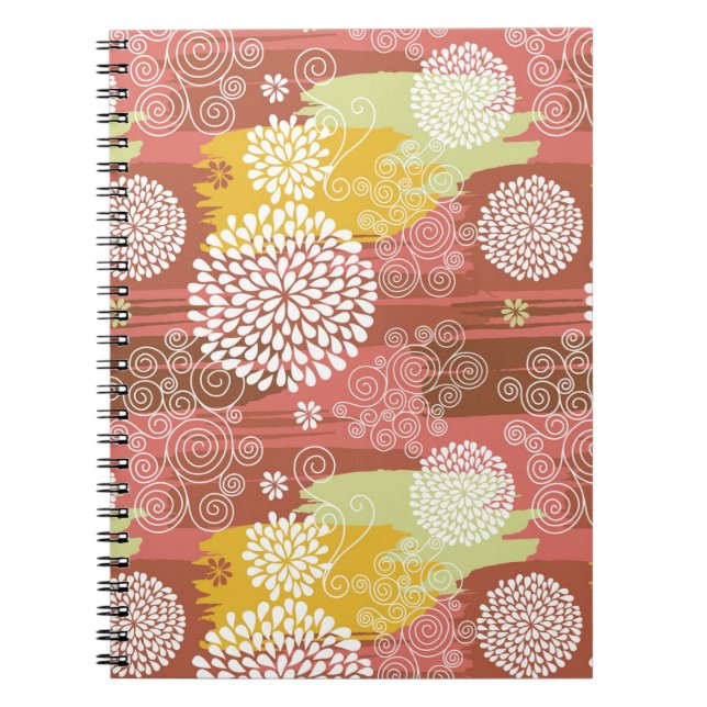Floral pattern 2 spiral notebook (Front)