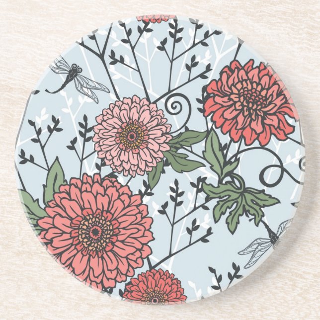 Floral pattern 3 coaster (Front)