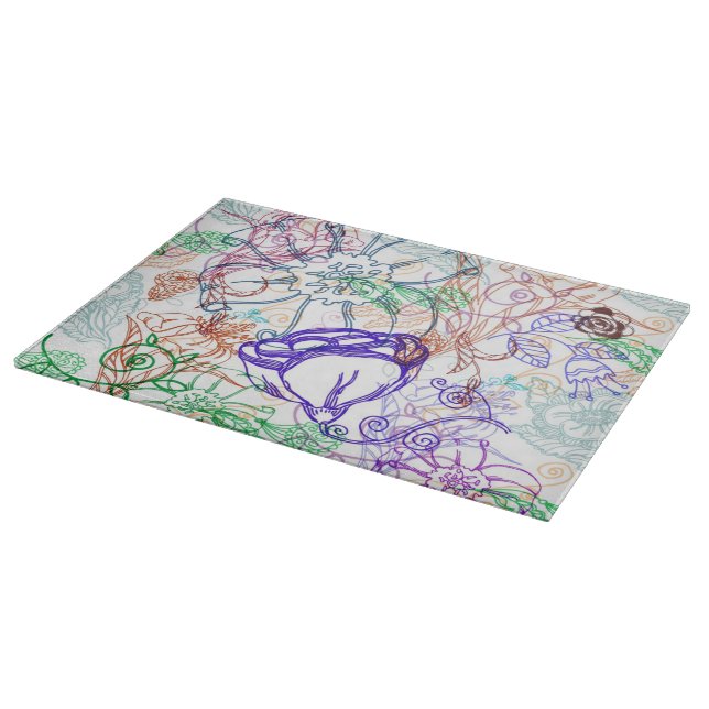 Floral Pattern 3 Cutting Board (Corner)