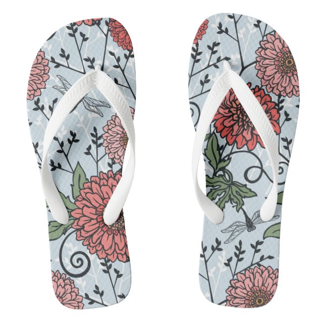 Floral pattern 3 jandals (Footbed)