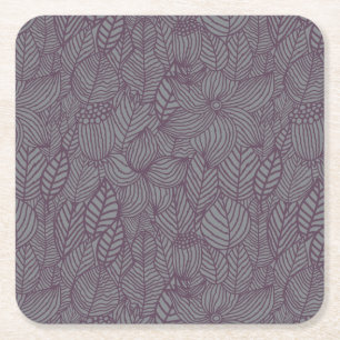 Floral Pattern 3 Square Paper Coaster