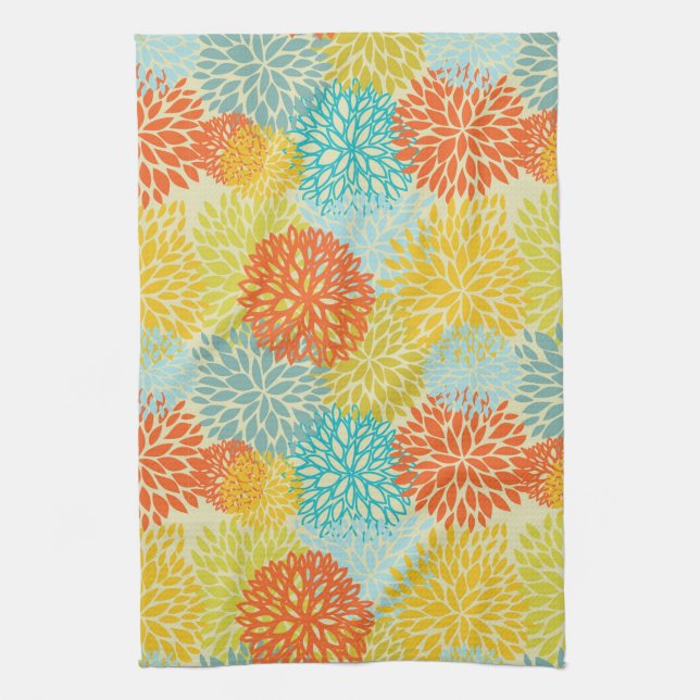 Floral pattern 3 tea towel (Vertical)