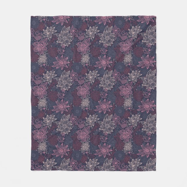 Floral pattern 4 2 fleece blanket (Front)