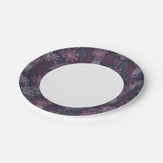 Floral pattern 4 2 paper plate (Angled)