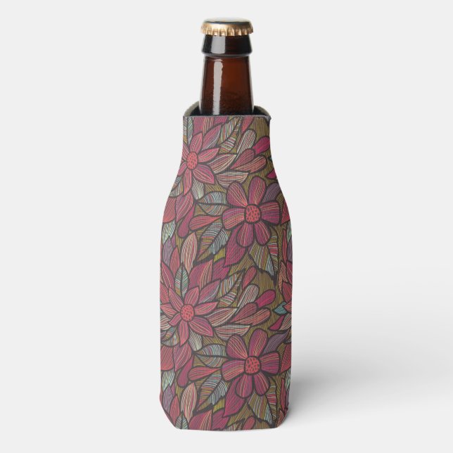 Floral pattern 4 bottle cooler (Bottle Front)
