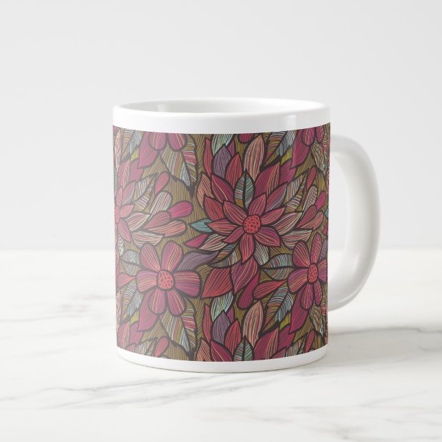 Floral pattern 4 large coffee mug (Front Right)
