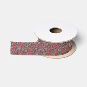 Floral pattern 4 satin ribbon