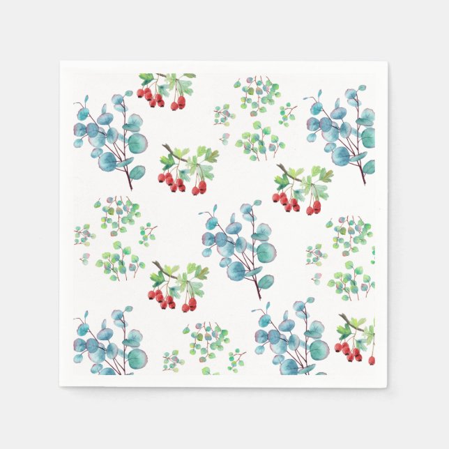 Floral Pattern 4th of July Napkins (Front)