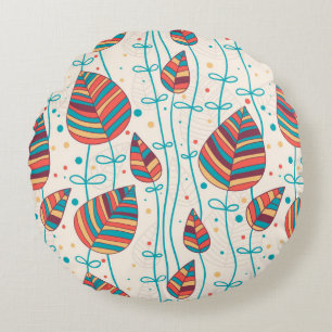 Floral pattern 5 2 round cushion