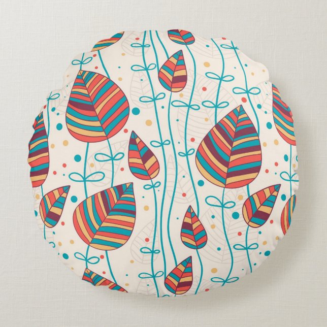 Floral pattern 5 2 round cushion (Front)