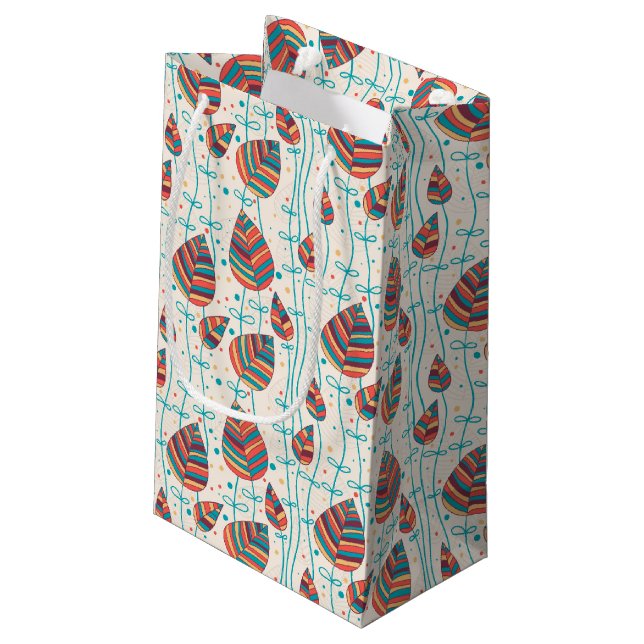 Floral pattern 5 2 small gift bag (Back Angled)