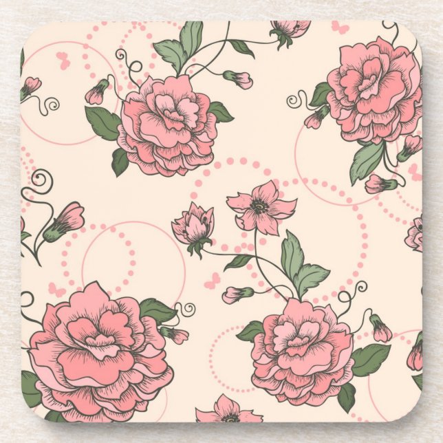 Floral pattern 5 coaster (Front)