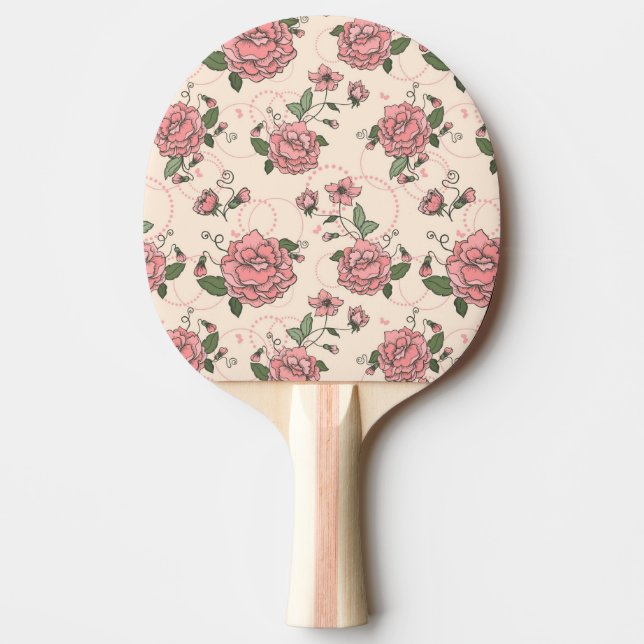 Floral pattern 5 ping pong paddle (Front)
