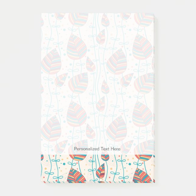 Floral pattern 5 post-it notes (Front)