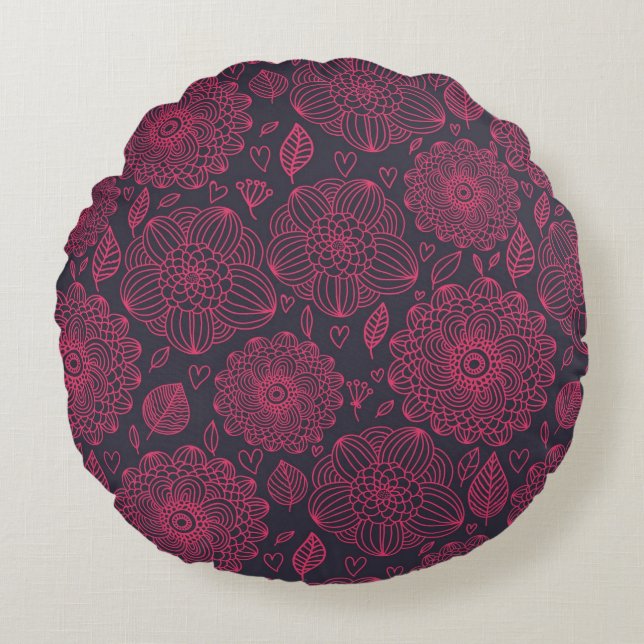 Floral Pattern 5 Round Cushion (Front)