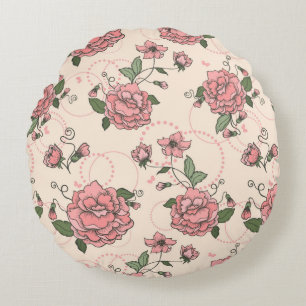 Floral pattern 5 round cushion
