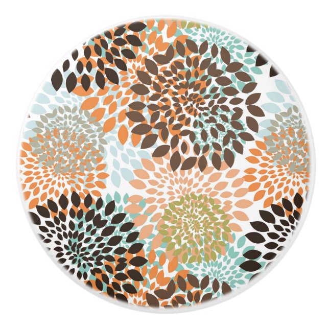 Floral Pattern 6 Ceramic Knob (Front)