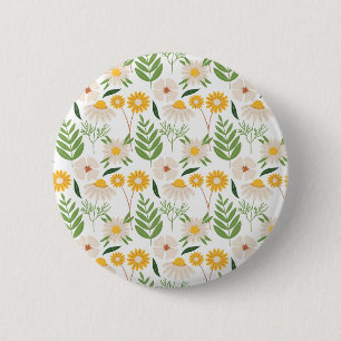 Floral Pattern 6 Cm Round Badge