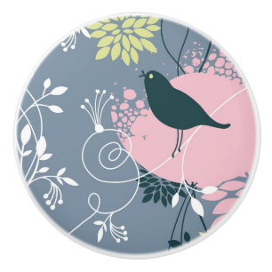 Floral Pattern 7 Ceramic Knob