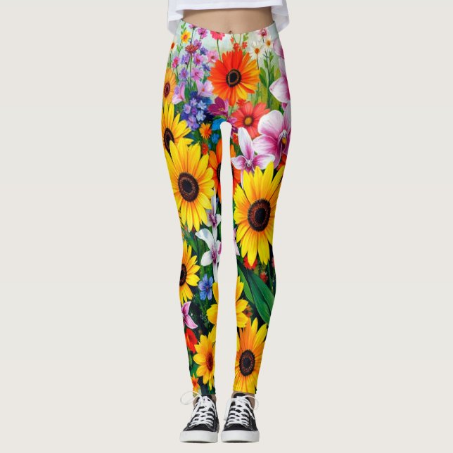 FLORAL PATTERN 8 LEGGINGS (Front)