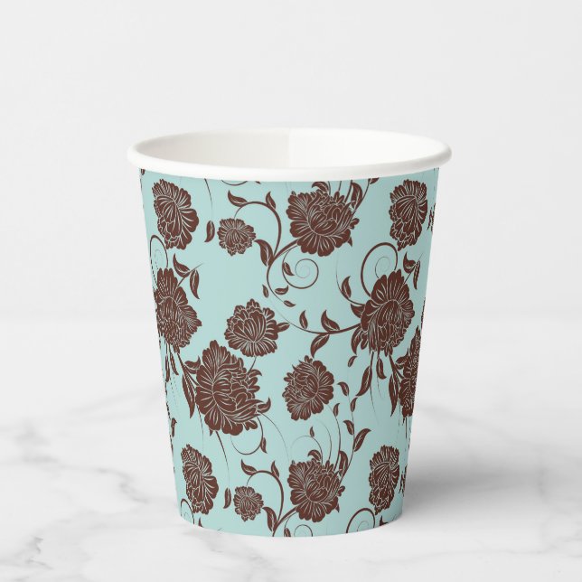 Floral Pattern 8 Paper Cups (Left)