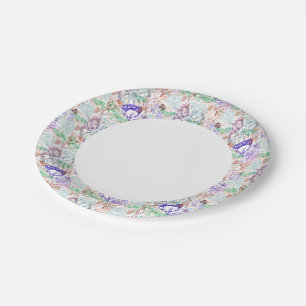 Floral Pattern 8 Paper Plate