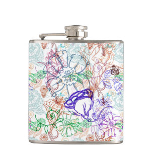 Floral Pattern 9 Hip Flask
