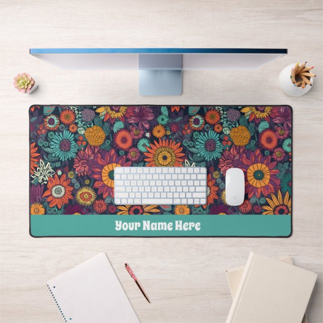 Floral Pattern, A Bouquet of Colourful Flowers, Desk Mat (Office 1)