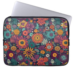 Floral Pattern, A Bouquet of Colourful Flowers Laptop Sleeve