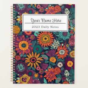 Floral Pattern, A Bouquet of Colourful Flowers Planner