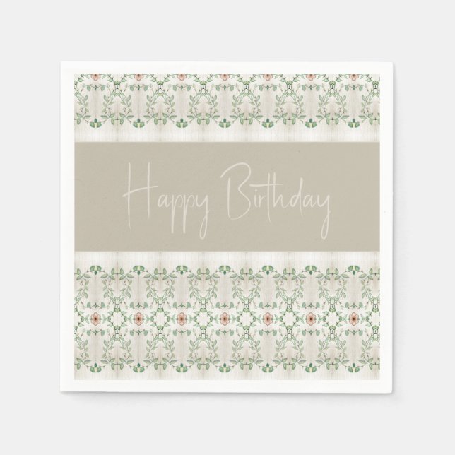 Floral Pattern Accented Napkin (Front)