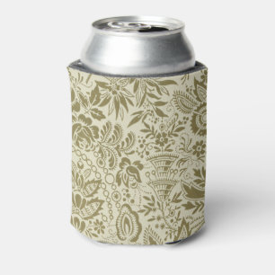 Floral Pattern Antique Damask Paisley Can Cooler