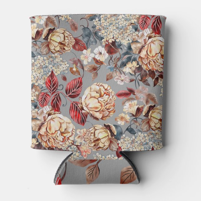 Floral pattern, art nouveau style. can cooler (Front)