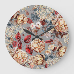 Floral pattern, art nouveau style. large clock