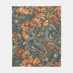 Floral Pattern Art Print - Nature Decor Fleece Blanket