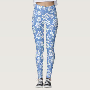 Floral pattern.b L Blue BG Leggings