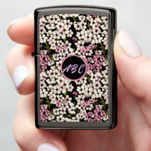 Floral Pattern Baby's Breath Flowers Monogram