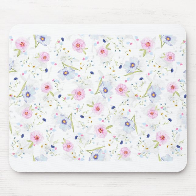 Floral Pattern Background Digital Paper Mouse Pad (Front)