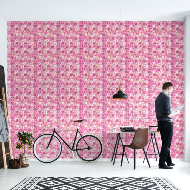 Floral Pattern Background Wallpaper (Living Room)
