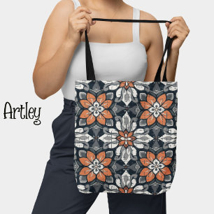 Floral pattern bag, modern botanical pattern tote bag