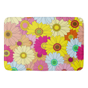 floral pattern bath mat