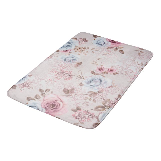 Floral pattern bath mat (Angled)