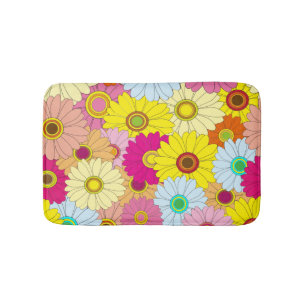 floral pattern bath mat