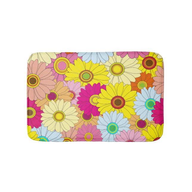 floral pattern bath mat (Front)
