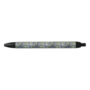 Floral Pattern   Black Ink Pen