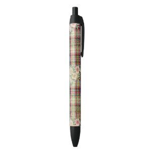Floral Pattern Black Ink Pen
