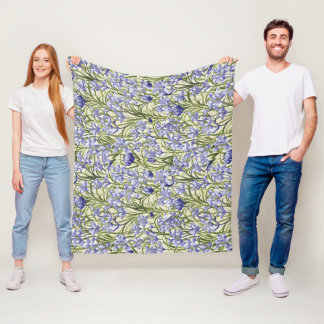 Floral Pattern Bluebell Flowers Fleece Blanket